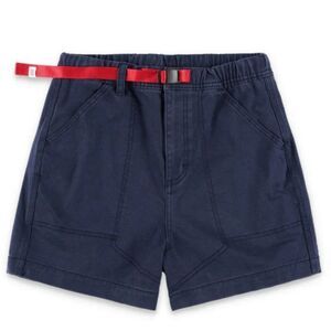 Topo Designs Womens Mountain Shorts Size L Navy Blue Stretch Organic Cotton Hike